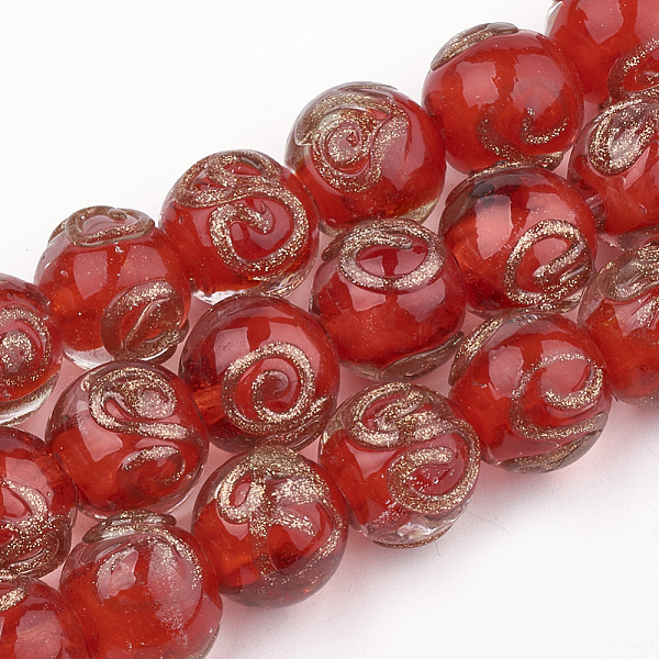 PandaHall Handmade Gold Sand Lampwork Beads, Round, Red, 11.5~12.5x11~12mm, Hole: 1.5~2mm Lampwork Round Red
PandaHall Handmade Gold Sand Lampwork Beads, Round, Red, 11.5~12.5x11~12mm, Hole: 1.5~2mm Lampwork Round Red