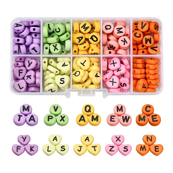 PandaHall 200Pcs 10 Colors Opaque Acrylic Beads, Horizontal Hole, Flat Round & Heart with Random Letters, Mixed Color, 10x4.5mm, 5colors..., Multicolor
PandaHall 200Pcs 10 Colors Opaque Acrylic Beads, Horizontal Hole, Flat Round & Heart with Random Letters, Mixed Color, 10x4.5mm, 5colors..., Multicolor