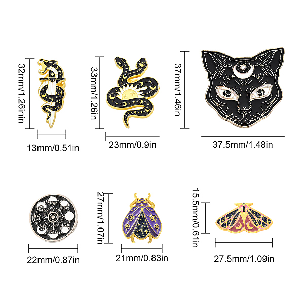 PandaHall SUNNYCLUE 1 Box 6Pcs 6 Style Snake Enamel Brooches Cat Butterfly Pins Bulk Outdoors Enamel Moon Stars Flat Round Alloy Brooches..., Multicolor
PandaHall SUNNYCLUE 1 Box 6Pcs 6 Style Snake Enamel Brooches Cat Butterfly Pins Bulk Outdoors Enamel Moon Stars Flat Round Alloy Brooches..., Multicolor