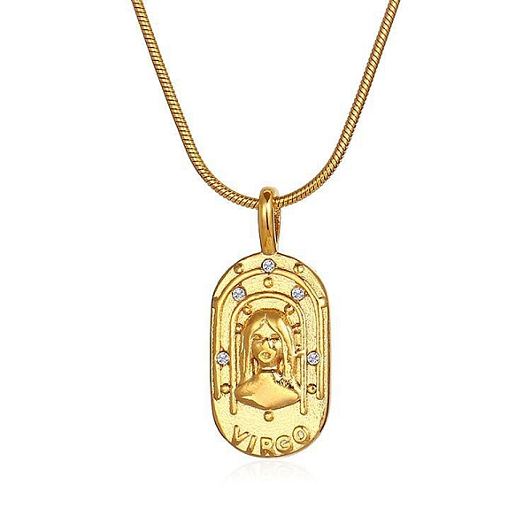 PandaHall Constellations Cubic Zirconia Pendant Necklace, with Golden Stainless Steel Round Snake Chains, Virgo, 17.72 inch(45cm) Cubic...
PandaHall Constellations Cubic Zirconia Pendant Necklace, with Golden Stainless Steel Round Snake Chains, Virgo, 17.72 inch(45cm) Cubic...
