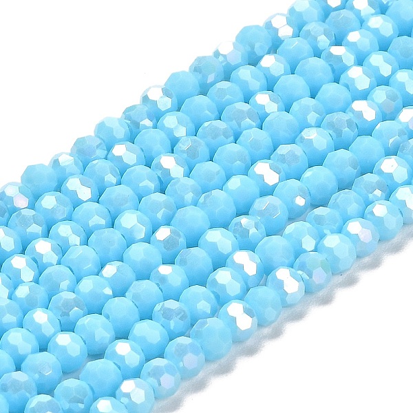 PandaHall Opaque Glass Beads Stands, AB Color, Faceted(32 Facets), Round, Light Sky Blue, 4.5x4mm, Hole: 1mm, about 87~93pcs/strand, 32~33cm...
PandaHall Opaque Glass Beads Stands, AB Color, Faceted(32 Facets), Round, Light Sky Blue, 4.5x4mm, Hole: 1mm, about 87~93pcs/strand, 32~33cm...