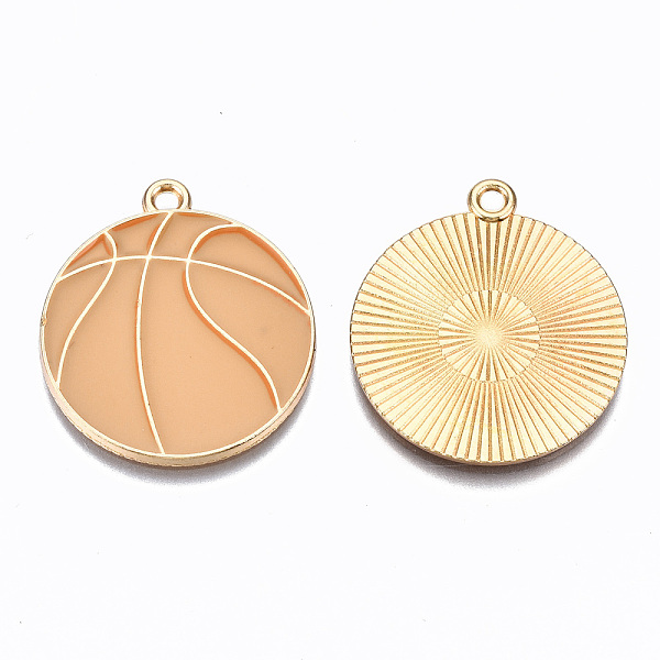 PandaHall Alloy Enamel Pendants, Cadmium Free & Lead Free, Light Gold, Flat Round with Basketball Style, Dark Orange, 28x25x1mm, Hole: 1.8mm...
PandaHall Alloy Enamel Pendants, Cadmium Free & Lead Free, Light Gold, Flat Round with Basketball Style, Dark Orange, 28x25x1mm, Hole: 1.8mm...