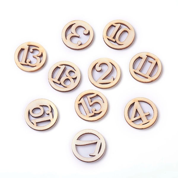 PandaHall Wooden Cabochons, Laser Cut Wood Shapes, Flat Round with Number, BurlyWood, 25x25x2.5mm Wood Mixed Shapes Orange
PandaHall Wooden Cabochons, Laser Cut Wood Shapes, Flat Round with Number, BurlyWood, 25x25x2.5mm Wood Mixed Shapes Orange
