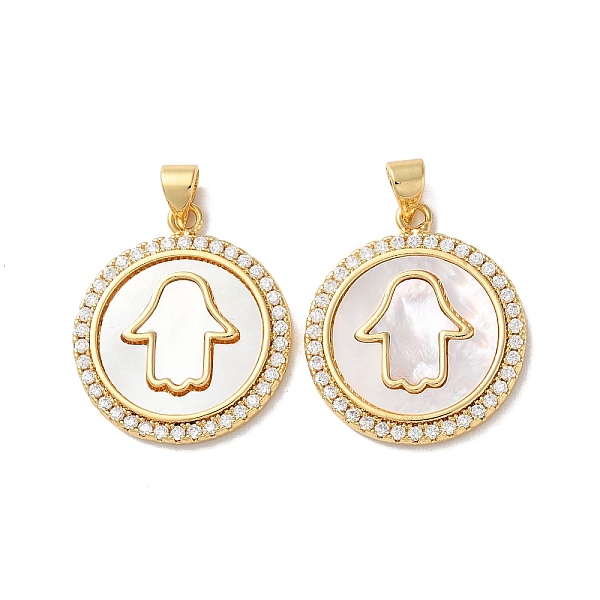 PandaHall Brass Micro Pave Clear Cubic Zirconia Pendants, with Shell, Real 18K Gold Plated, Flat Round with Hamsa Hand, Clear, 25x21x2mm...
PandaHall Brass Micro Pave Clear Cubic Zirconia Pendants, with Shell, Real 18K Gold Plated, Flat Round with Hamsa Hand, Clear, 25x21x2mm...