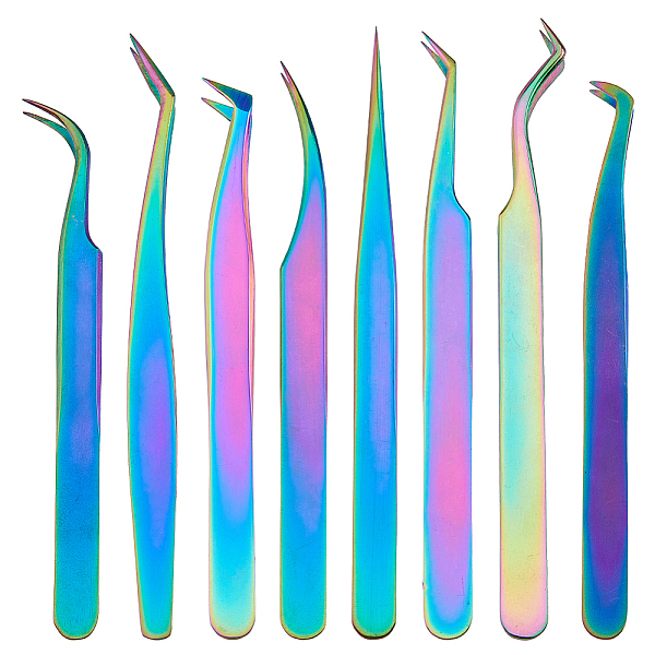 PandaHall SUPERFINDINGS 8Pcs 8 Styles 430 Stainless Steel Eyelash Tweezers Clips, Makeup Tools, Rainbow Color...
PandaHall SUPERFINDINGS 8Pcs 8 Styles 430 Stainless Steel Eyelash Tweezers Clips, Makeup Tools, Rainbow Color...