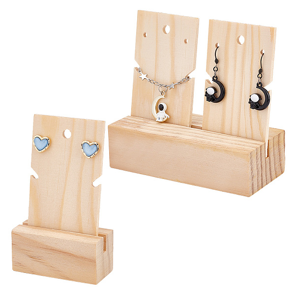 PandaHall 2 Sets 2 Style Rectangle Wooden Earring Card Display Stands, Earring Organizer Holder with Display Card, Undyed, Blanched Almond...
PandaHall 2 Sets 2 Style Rectangle Wooden Earring Card Display Stands, Earring Organizer Holder with Display Card, Undyed, Blanched Almond...