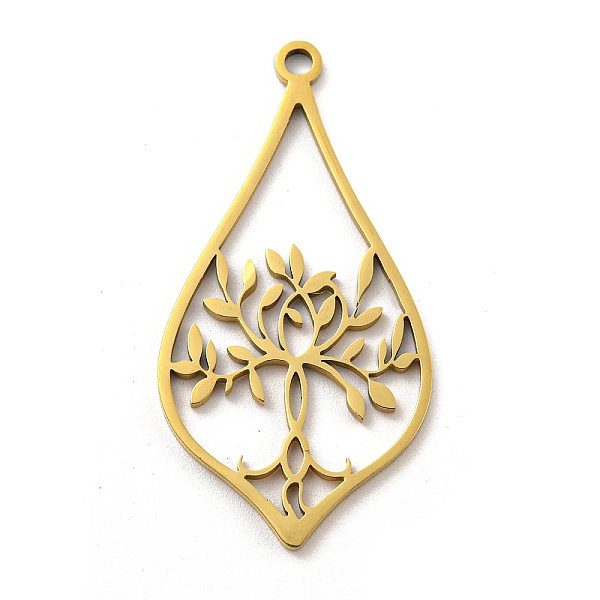 PandaHall Ion Plating(IP) 304 Stainless Steel Pendants, Laser Cut, Teardrop with Tree Charm, Real 18K Gold Plated, 39.5x20x1mm, Hole: 2mm...
PandaHall Ion Plating(IP) 304 Stainless Steel Pendants, Laser Cut, Teardrop with Tree Charm, Real 18K Gold Plated, 39.5x20x1mm, Hole: 2mm...