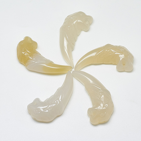 PandaHall Natural White Agate Big Pendants, Wolf Tooth Shape, 49~53x22~24x9~13mm, Hole: 1mm Natural Agate Others
PandaHall Natural White Agate Big Pendants, Wolf Tooth Shape, 49~53x22~24x9~13mm, Hole: 1mm Natural Agate Others