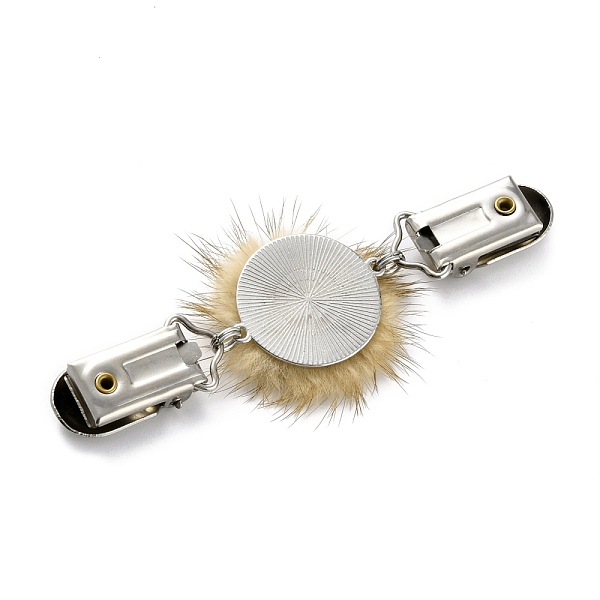 PandaHall Vintage Alloy Cardigan Clips, with Faux Mink Fur Covered Round Beads, Sweater Collar Clip, Platinum, Sandy Brown, 110mm Alloy
PandaHall Vintage Alloy Cardigan Clips, with Faux Mink Fur Covered Round Beads, Sweater Collar Clip, Platinum, Sandy Brown, 110mm Alloy
