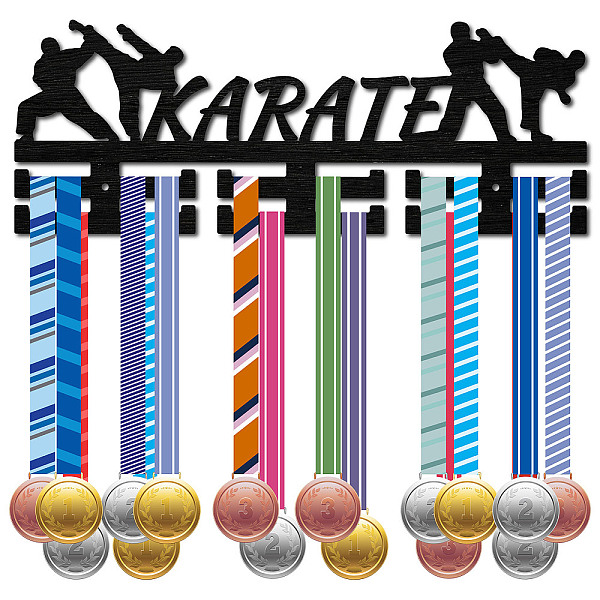 PandaHall Fashion Wood Medal Hanger Holder, 2 Line Display Wall Rack, with Screws & Anchor Plug, Karate, Sports, 150x400mm, Hole: 5mm Wood..., Black
PandaHall Fashion Wood Medal Hanger Holder, 2 Line Display Wall Rack, with Screws & Anchor Plug, Karate, Sports, 150x400mm, Hole: 5mm Wood..., Black