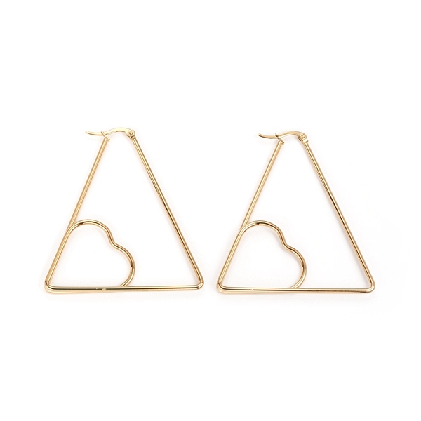 PandaHall 201 Stainless Steel Hoop Earrings, with 304 Stainless Steel Pin, Hypoallergenic Earrings, Triangle with Heart, Golden, 7 Gauge...
PandaHall 201 Stainless Steel Hoop Earrings, with 304 Stainless Steel Pin, Hypoallergenic Earrings, Triangle with Heart, Golden, 7 Gauge...