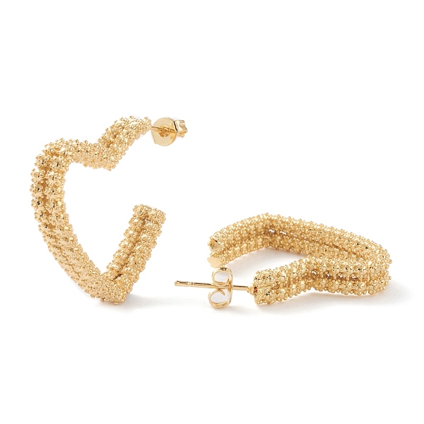 PandaHall Brass Half Hoop Earrings, Stud Earrings, with Ear Nuts, Heart, Real 18K Gold Plated, 28x26x6mm, Pin: 0.8mm Brass Heart
PandaHall Brass Half Hoop Earrings, Stud Earrings, with Ear Nuts, Heart, Real 18K Gold Plated, 28x26x6mm, Pin: 0.8mm Brass Heart