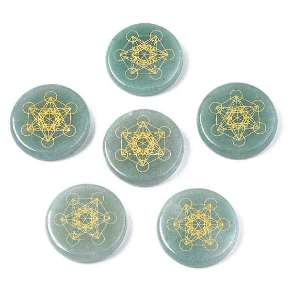 PandaHall Natural Green Aventurine Cabochons, Alchemy Cabochons, Flat Round with Magic Circle Pattern, 25x5mm, about 6pcs/bag Green...
PandaHall Natural Green Aventurine Cabochons, Alchemy Cabochons, Flat Round with Magic Circle Pattern, 25x5mm, about 6pcs/bag Green...
