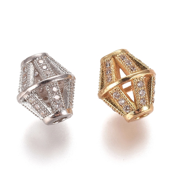 PandaHall Hollow Brass Micro Pave Clear Cubic Zirconia Beads, Bicone, Mixed Color, 11x10mm, Hole: 2.5mm Brass+Cubic Zirconia Bicone Clear
PandaHall Hollow Brass Micro Pave Clear Cubic Zirconia Beads, Bicone, Mixed Color, 11x10mm, Hole: 2.5mm Brass+Cubic Zirconia Bicone Clear