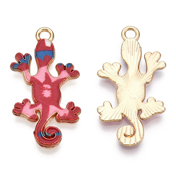 PandaHall Alloy Enamel Pendants, Light Gold, Gecko Charm, Crimson, 27x14.5x1.5mm, Hole: 1.6mm Alloy+Enamel Others Pink
PandaHall Alloy Enamel Pendants, Light Gold, Gecko Charm, Crimson, 27x14.5x1.5mm, Hole: 1.6mm Alloy+Enamel Others Pink