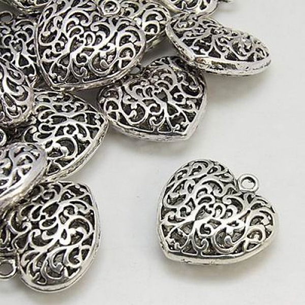 PandaHall Alloy Pendants, Lead Free & Cadmium Free & Nickel Free, Heart, Antique Silver, Size: about 35mm long, 34.5mm wide, 11mm thick...
PandaHall Alloy Pendants, Lead Free & Cadmium Free & Nickel Free, Heart, Antique Silver, Size: about 35mm long, 34.5mm wide, 11mm thick...