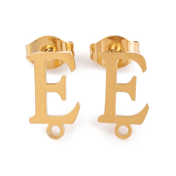 PandaHall Ion Plating(IP) 304 Stainless Steel Stud Earrings, for Women, Letter E, 11.5x6.5mm, Hole: 1mm, Pin: 0.7mm 304 Stainless Steel...
PandaHall Ion Plating(IP) 304 Stainless Steel Stud Earrings, for Women, Letter E, 11.5x6.5mm, Hole: 1mm, Pin: 0.7mm 304 Stainless Steel...