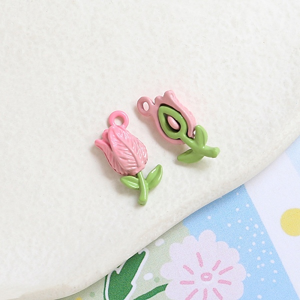PandaHall Spray Painted Alloy Enamel Pendant, Tulip Charm, Pink, 18x8mm Alloy+Enamel Flower
PandaHall Spray Painted Alloy Enamel Pendant, Tulip Charm, Pink, 18x8mm Alloy+Enamel Flower