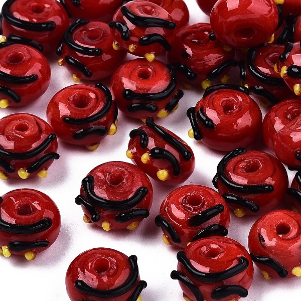 PandaHall Handmade Bumpy Lampwork Beads, Abacus, Red, 13~14x8mm, Hole: 1.4~2mm Lampwork Rondelle Red
PandaHall Handmade Bumpy Lampwork Beads, Abacus, Red, 13~14x8mm, Hole: 1.4~2mm Lampwork Rondelle Red