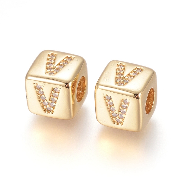 PandaHall Brass Micro Pave Cubic Zirconia European Beads, Horizontal Hole, Large Hole Beads, Long-Lasting Plated, Cube with Letter, Golden..., Clear
PandaHall Brass Micro Pave Cubic Zirconia European Beads, Horizontal Hole, Large Hole Beads, Long-Lasting Plated, Cube with Letter, Golden..., Clear