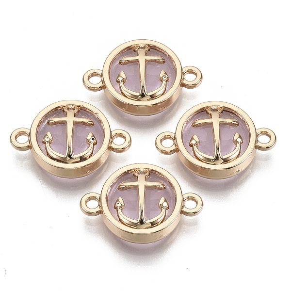 PandaHall Glass Links connectors, with Light Gold Plated Alloy Findings, Flat Round with Anchor, Pearl Pink, 13.5x19.5x5.5mm, Hole: 1.6mm...
PandaHall Glass Links connectors, with Light Gold Plated Alloy Findings, Flat Round with Anchor, Pearl Pink, 13.5x19.5x5.5mm, Hole: 1.6mm...