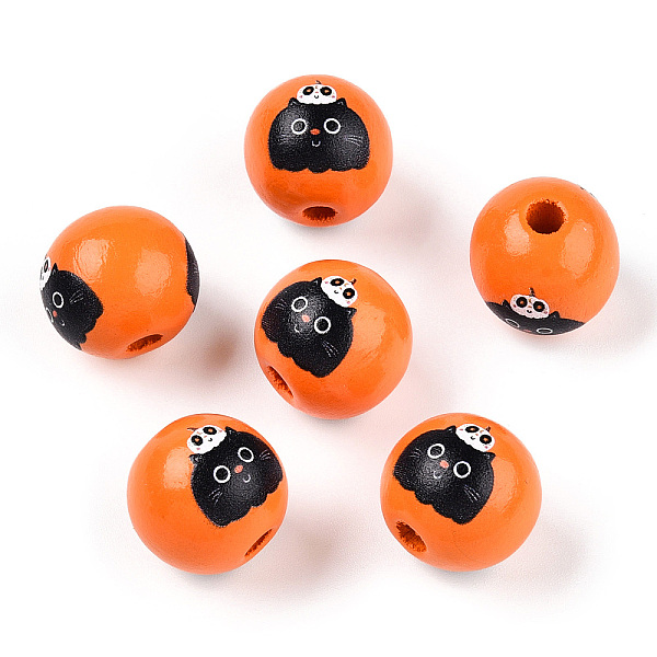 PandaHall Halloween Theme Wood European Beads, Printed Large Hole Beads, Round, Dark Orange, Cat Shape, 15.5~16.5mm, Hole: 3.5~4.5mm Wood...
PandaHall Halloween Theme Wood European Beads, Printed Large Hole Beads, Round, Dark Orange, Cat Shape, 15.5~16.5mm, Hole: 3.5~4.5mm Wood...