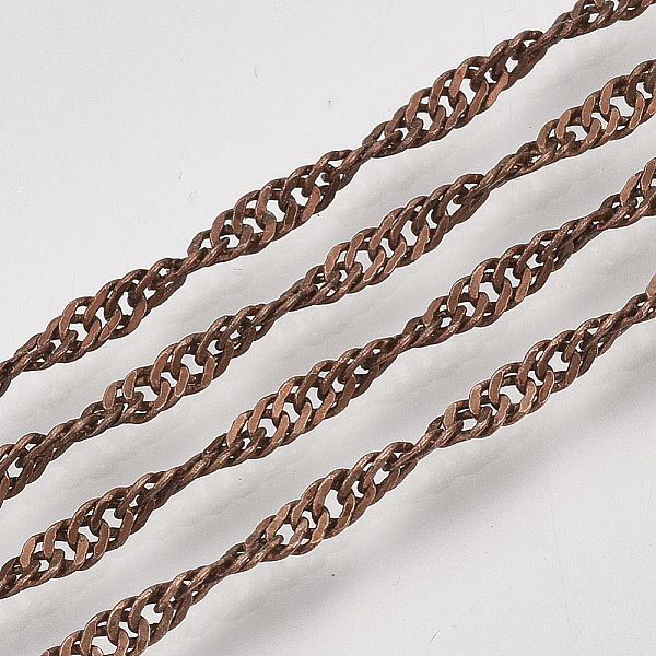 PandaHall Soldered Brass Covered Iron Singapore Chains, Water Wave Chains, with Spool, Red Copper, 3x2x0.4mm, about 328.08 Feet(100m)/roll...
PandaHall Soldered Brass Covered Iron Singapore Chains, Water Wave Chains, with Spool, Red Copper, 3x2x0.4mm, about 328.08 Feet(100m)/roll...