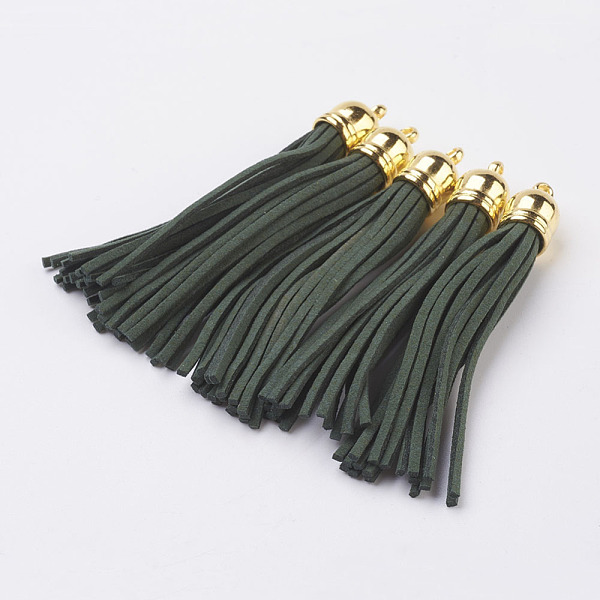 PandaHall Faux Suede Tassel Pendant Decorations, with CCB Plastic Cord Ends, Golden, Dark Slate Gray, 84~89x11.5~12mm, Hole: 2.5mm Faux...
PandaHall Faux Suede Tassel Pendant Decorations, with CCB Plastic Cord Ends, Golden, Dark Slate Gray, 84~89x11.5~12mm, Hole: 2.5mm Faux...