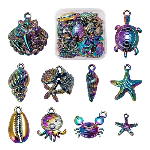 PandaHall 20Pcs 10 Style Alloy Pendants, Cadmium Free & Nickel Free & Lead Free, Mixed Marine Animal Shapes, Rainbow Color...
PandaHall 20Pcs 10 Style Alloy Pendants, Cadmium Free & Nickel Free & Lead Free, Mixed Marine Animal Shapes, Rainbow Color...