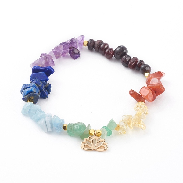 PandaHall Chakra Jewelry, Chip Gemstone Stretch Charm Bracelets, with Brass Lotus Charms and Non-magnetic Synthetic Hematite Beads, Golden...
PandaHall Chakra Jewelry, Chip Gemstone Stretch Charm Bracelets, with Brass Lotus Charms and Non-magnetic Synthetic Hematite Beads, Golden...