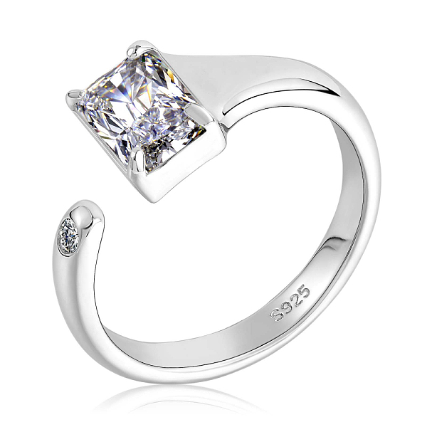 PandaHall Rhodium Plated 925 Sterling Silver Rectangle Open Cuff Ring, Clear Cubic Zirconia Ring for Women, Platinum, US Size 5 1/4(15.9mm)...
PandaHall Rhodium Plated 925 Sterling Silver Rectangle Open Cuff Ring, Clear Cubic Zirconia Ring for Women, Platinum, US Size 5 1/4(15.9mm)...