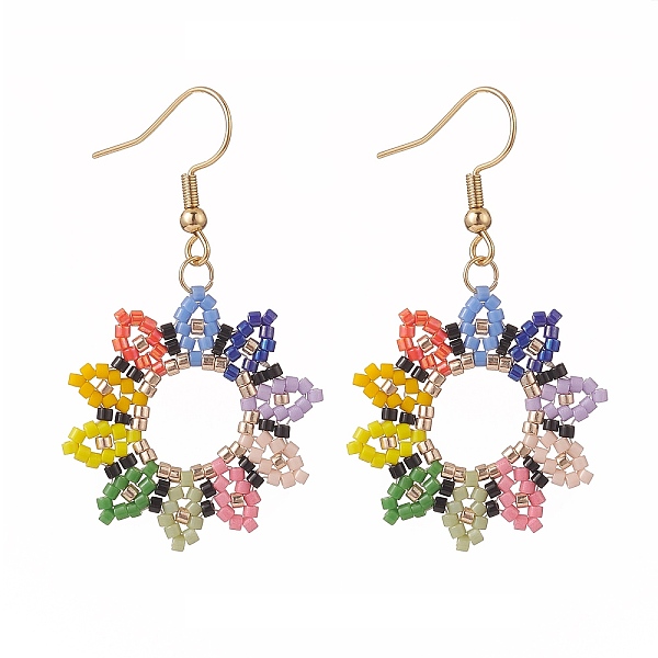 PandaHall Glass Seed Beaded Sunflower Dangle Earrings, Real 18K Gold Plated 304 Stainless Steel Jewelry for Women, Colorful, 50mm, Pin...
PandaHall Glass Seed Beaded Sunflower Dangle Earrings, Real 18K Gold Plated 304 Stainless Steel Jewelry for Women, Colorful, 50mm, Pin...