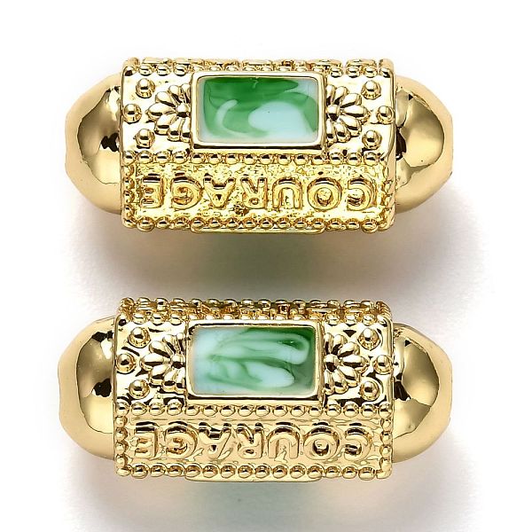 PandaHall Brass Enamel Beads, Long-Lasting Plated, Real 18K Gold Plated, Oval & Word Courage & Rectangle, Green, 20.5x9.5x9mm, Hole: 2mm...
PandaHall Brass Enamel Beads, Long-Lasting Plated, Real 18K Gold Plated, Oval & Word Courage & Rectangle, Green, 20.5x9.5x9mm, Hole: 2mm...