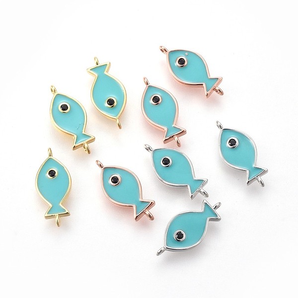 PandaHall Brass Enamel Links connectors, Long-Lasting Plated, Fish, Turquoise, Mixed Color, 16x7x1.5mm, Hole: 1mm Brass+Enamel Fish Green
PandaHall Brass Enamel Links connectors, Long-Lasting Plated, Fish, Turquoise, Mixed Color, 16x7x1.5mm, Hole: 1mm Brass+Enamel Fish Green