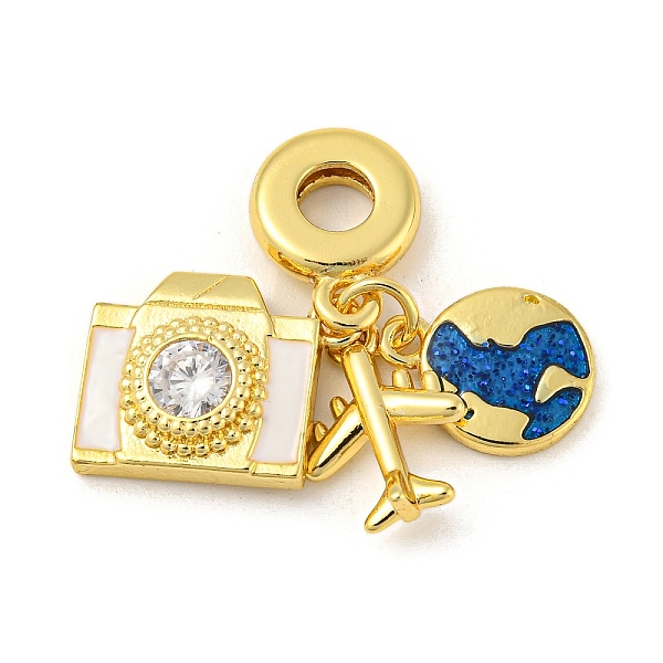 PandaHall Rack Plating Brass Enamel European Dangle Charms, Airplane Earth Camera Large Hole Charms, with Cubic Zirconia, Long-Lasting..., Blue
PandaHall Rack Plating Brass Enamel European Dangle Charms, Airplane Earth Camera Large Hole Charms, with Cubic Zirconia, Long-Lasting..., Blue