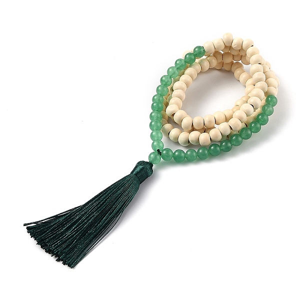 PandaHall Dual-use Items, Four Loops Wrap Bracelets or Necklaces, with Polyester Tassel, Round Natural Green Aventurine Beads and Wood Beads...
PandaHall Dual-use Items, Four Loops Wrap Bracelets or Necklaces, with Polyester Tassel, Round Natural Green Aventurine Beads and Wood Beads...