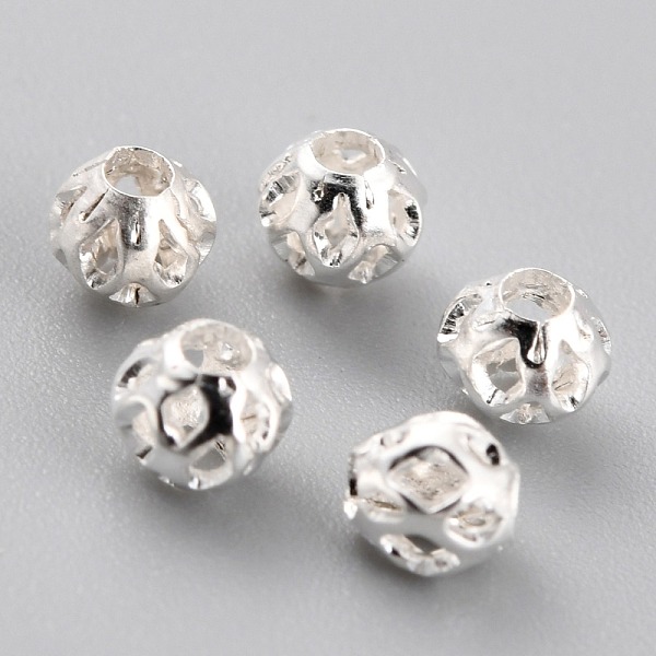 PandaHall Long-Lasting Hollowed Plated Brass Beads, Filigree Beads, 925 Sterling Silver Plated, 4x3.5mm, Hole: 1.2mm Brass Round
PandaHall Long-Lasting Hollowed Plated Brass Beads, Filigree Beads, 925 Sterling Silver Plated, 4x3.5mm, Hole: 1.2mm Brass Round