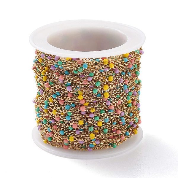 PandaHall Handmade Stainless Steel Chains, Soldered, with Spool, Enamel, Golden, Colorful, 2x1.6x0.2mm, Beads: 2mm, about 32.8 Feet...
PandaHall Handmade Stainless Steel Chains, Soldered, with Spool, Enamel, Golden, Colorful, 2x1.6x0.2mm, Beads: 2mm, about 32.8 Feet...