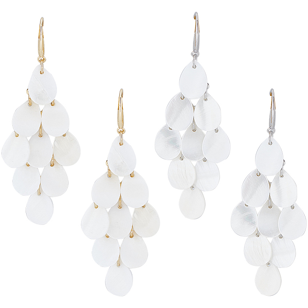 PandaHall ANATTASOUL 2 Pairs 2 Colors Natural Shell Teardrop Cluster Dangle Earrings, Brass Long Drop Earrings for Women, Platinum & Golden...
PandaHall ANATTASOUL 2 Pairs 2 Colors Natural Shell Teardrop Cluster Dangle Earrings, Brass Long Drop Earrings for Women, Platinum & Golden...