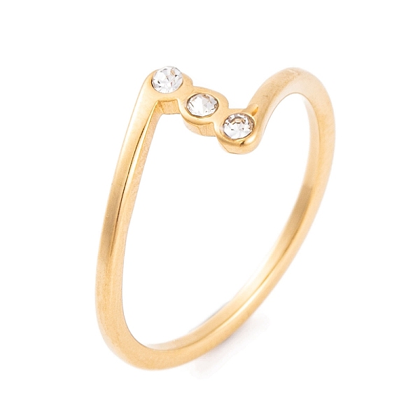 PandaHall 304 Stainless Steel Finger Ring foe Women, with Rhinestone, Golden, 8mm, US Size 6~9(16.5~18.9mm) Stainless Steel+Rhinestone Clear
PandaHall 304 Stainless Steel Finger Ring foe Women, with Rhinestone, Golden, 8mm, US Size 6~9(16.5~18.9mm) Stainless Steel+Rhinestone Clear