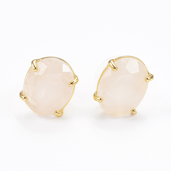 PandaHall Natural Rose Quartz Stud Earrings, with Golden Tone Brass Findings, Faceted Oval, 14~14.5x11mm, Pin: 0.8mm Rose Quartz
PandaHall Natural Rose Quartz Stud Earrings, with Golden Tone Brass Findings, Faceted Oval, 14~14.5x11mm, Pin: 0.8mm Rose Quartz