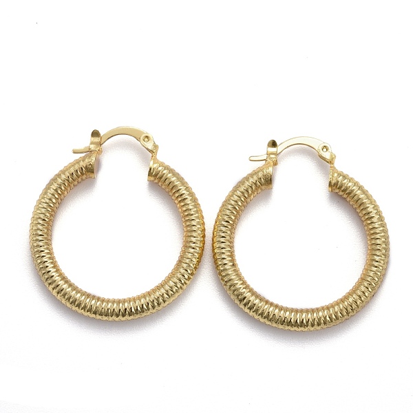 PandaHall Brass Hoop Earring, Long-Lasting Plated, Textured Ring Shape, Real 18K Gold Plated, 33.5x30x4mm, Pin: 1mm Brass Ring
PandaHall Brass Hoop Earring, Long-Lasting Plated, Textured Ring Shape, Real 18K Gold Plated, 33.5x30x4mm, Pin: 1mm Brass Ring