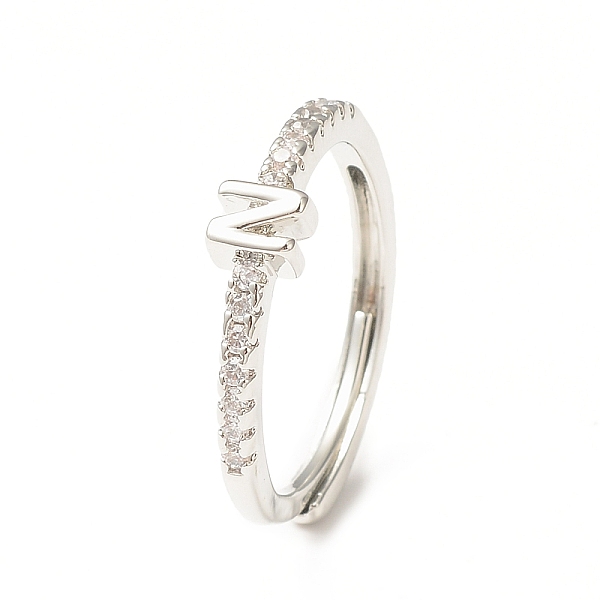 PandaHall Clear Cubic Zirconia Initial Letter Adjustable Ring, Platinum Brass Jewelry for Women, Letter.N, Inner Diameter: 18mm Brass+Cubic...
PandaHall Clear Cubic Zirconia Initial Letter Adjustable Ring, Platinum Brass Jewelry for Women, Letter.N, Inner Diameter: 18mm Brass+Cubic...