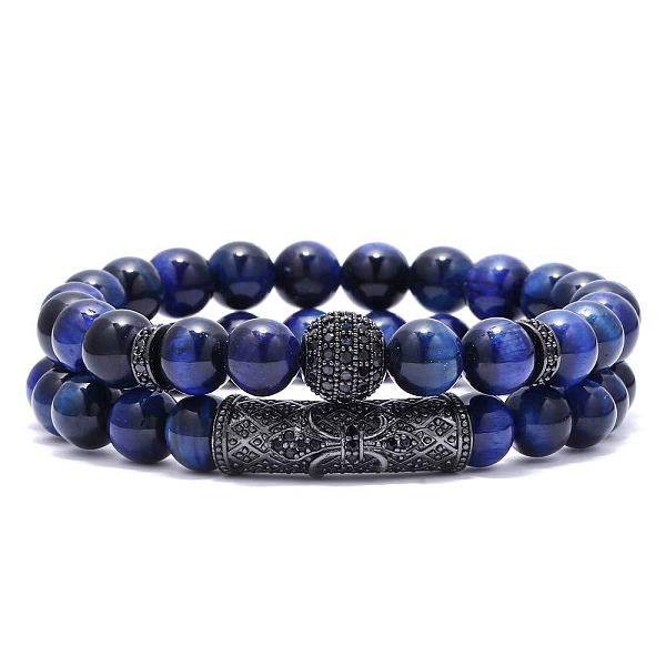 PandaHall 2Pcs 2 Style Dyed Natural Tiger Eye Beaded Stretch Bracelets Set, Blue, Inner Diameter: 2-3/8 inch(6cm), 1Pc/style Tiger Eye Round...
PandaHall 2Pcs 2 Style Dyed Natural Tiger Eye Beaded Stretch Bracelets Set, Blue, Inner Diameter: 2-3/8 inch(6cm), 1Pc/style Tiger Eye Round...