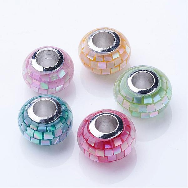 PandaHall Shell European Beads, with Brass Cores, Rondelle, Large Hole Beads, Platinum, Mixed Color, 12x7~7.5mm, Hole: 4.5mm Shell+Brass..., Multicolor
PandaHall Shell European Beads, with Brass Cores, Rondelle, Large Hole Beads, Platinum, Mixed Color, 12x7~7.5mm, Hole: 4.5mm Shell+Brass..., Multicolor