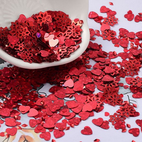 PandaHall Ornament Accessories, PVC Plastic Paillette/Sequins Beads, AB Color Plated, Heart/Flower/Rhombus, Dark Red, 5.5~9.5x6~9.5x0.3mm...
PandaHall Ornament Accessories, PVC Plastic Paillette/Sequins Beads, AB Color Plated, Heart/Flower/Rhombus, Dark Red, 5.5~9.5x6~9.5x0.3mm...