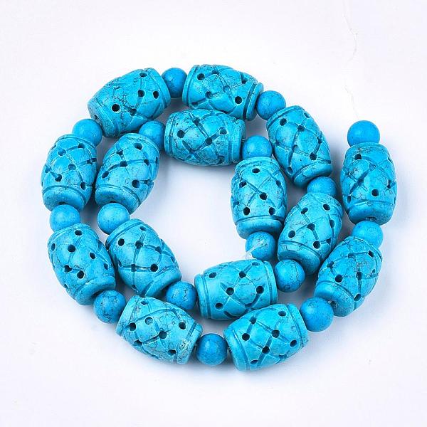 PandaHall Dyed Synthetical Turquoise Barrel Bead Strands, Deep Sky Blue, 12~13x17~19mm, Hole: 2.5mm, about 18pcs/strand, 18.9 inch Synthetic...
PandaHall Dyed Synthetical Turquoise Barrel Bead Strands, Deep Sky Blue, 12~13x17~19mm, Hole: 2.5mm, about 18pcs/strand, 18.9 inch Synthetic...