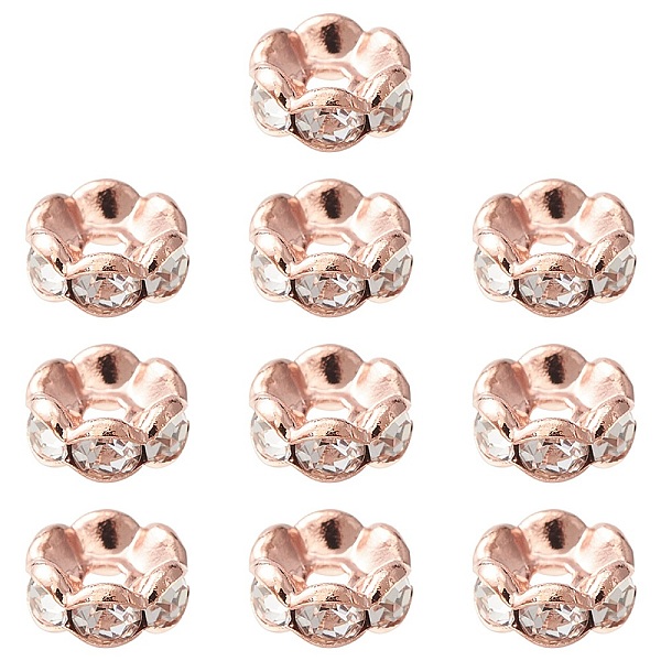 PandaHall Brass Rhinestone Spacer Beads, Grade A, Wavy Edge, Rondelle, Crystal, Rose Gold, 6x3mm, Hole: 1mm Brass+Rhinestone Rondelle Clear
PandaHall Brass Rhinestone Spacer Beads, Grade A, Wavy Edge, Rondelle, Crystal, Rose Gold, 6x3mm, Hole: 1mm Brass+Rhinestone Rondelle Clear