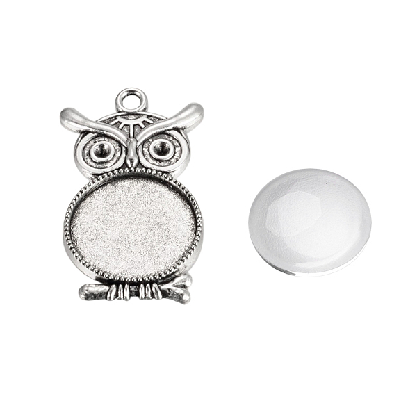 PandaHall Pendant Making Sets, with Alloy Pendant Cabochon Settings and Glass Cabochons, Owl, Cadmium Free & Lead Free, Antique Silver, Tray...
PandaHall Pendant Making Sets, with Alloy Pendant Cabochon Settings and Glass Cabochons, Owl, Cadmium Free & Lead Free, Antique Silver, Tray...