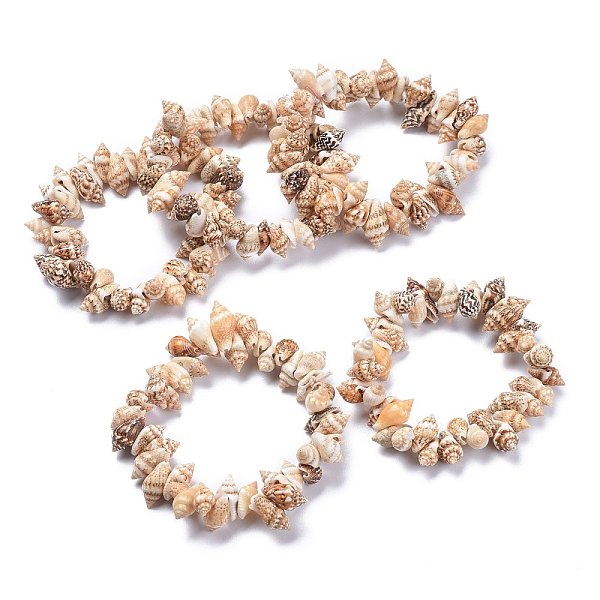PandaHall Unisex Natural Spiral Shell Stretch Bracelets, Beaded Bracelets, Conch, 2 inch(5.05cm), Beads: 11.5~14.5x6.5~9mm Shell
PandaHall Unisex Natural Spiral Shell Stretch Bracelets, Beaded Bracelets, Conch, 2 inch(5.05cm), Beads: 11.5~14.5x6.5~9mm Shell